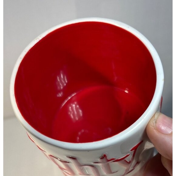 Hallmark Naughty & Nice Reversible Ceramic Mug Red & White 5.5" Tall - Picture 3 of 7